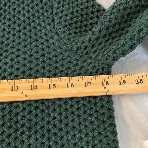 Talbots Chunky Knit Forest Green Cardigan Sweater Size SP - Picture 5 of 6